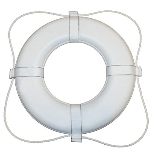 TAYLOR MADE PRODUCTS Vinyl Coated Foam Life Ring , White (20') – Puncture, tear, scuff-resistant – United States Coast Guard approved for commercial and recreational use – 2020122283