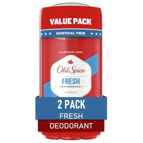 Old Spice Men's Aluminum Free Deoderant, High Endurance, Fresh Scent, 24-hr Odor Protection, 3.0 oz (Pack of 2)