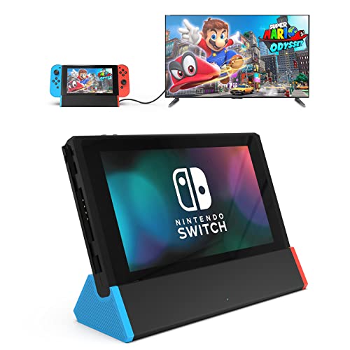 SIWIQU TV Dock Station for Nintendo Switch/Switch OLED, Portable TV Docking Station with 1000Mbs LAN Port/4K HDMI Adapter/Type C Port/USB Port Replacement for Official Nintendo Switch (LAN Model)