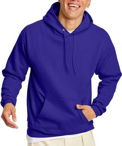 Hanes mens Pullover Ecosmart Hooded Sweatshirt Hoody, Purple, Medium US