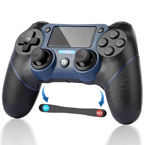Galera Replacement for PS4 Controller, Programmable Function with 6-axis Gyro Sensor Non-Slip Joystick Dual Vibration, Audio Function with 3.5mm Jack a 1