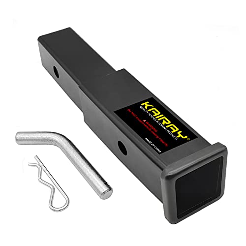 KAIRAY Trailer Hitch Extension, 2 Inch Receiver Tube Extender, 7 Inch Extension Length, with 5/8 Inch Hitch Pin and Clips, 3500 lbs GTW