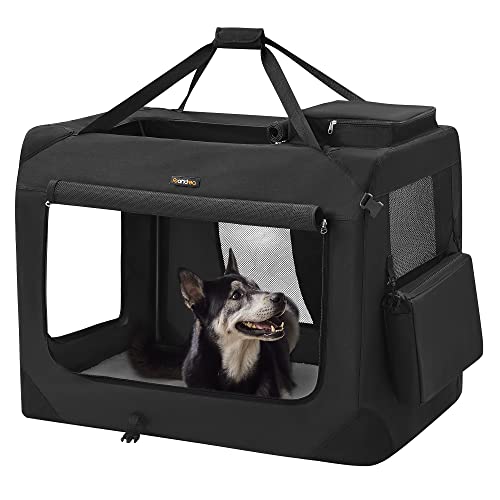 Feandrea Dog Carrier, Collapsible Pet Carrier, XXXL, Portable Soft Dog Crate, Oxford Fabric, Mesh, Metal Frame, with Handle, Storage Pockets, 40 x 27 x 27 Inches, Black UPDC10H