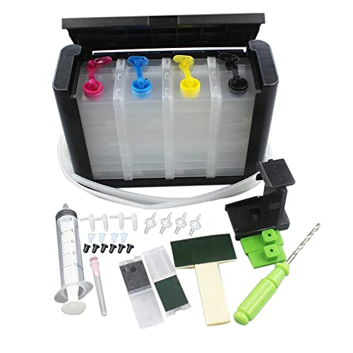 UPink Continuous Ink Supply System CISS Ink Tank DIY Kits for HP 21 22 60XL 61XL 62XL 63XL 64XL 65XL 92XL 94XL 901XL 56XL 57XL 58XL 650XL 652XL Ink Cartridge, Black
