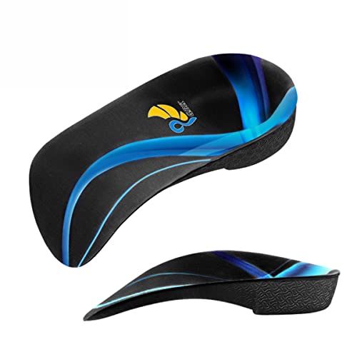 3/4 Arch Support Insoles for Women/Men, QBK Orthotics Shoe Insoles High Arch Supports Shoe Insoles for Plantar Fasciitis, Flat Feet, Over-Pronation, Relief Heel Spur Pain，L