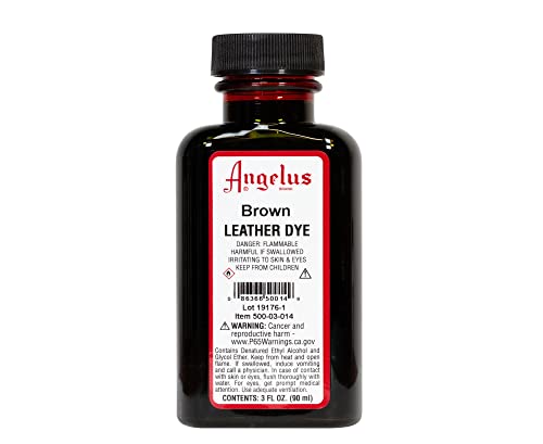 Angelus Leather Dye- Flexible Leather Dye for Shoes, Boots, Bags, Crafts, Furniture, & More-Brown- 3oz
