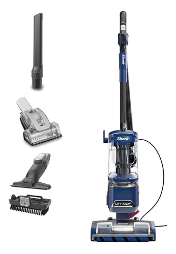 Shark UV850 Performance Lift-Away ADV DuoClean PowerFins Upright Vacuum with Self-Cleaning Brushroll Powerful Pet Hair Pickup and HEPA Filter, Blue (Renewed)