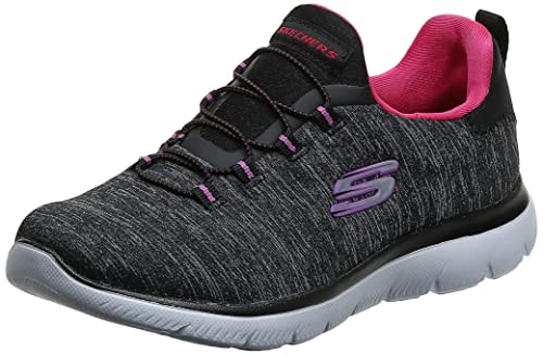 Skechers Women's Summits-Quick Getaway Sneaker, Black/Pink, 9.5 M US