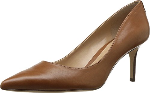 LAUREN Ralph Lauren Lanette Pumps for Women - Breathable Synthetic Lining - Leather Upper - Rubber Outsole Lanette Pump Alpaca Suede 10 B - Medium Deep Saddle Tan Super Soft Leather 8 B - Medium