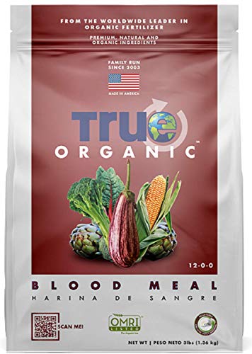True Organic Blood Meal Granular Fertilizer 3 lbs - CDFA, OMRI Listed for Organic Gardening NPK 12-0-0