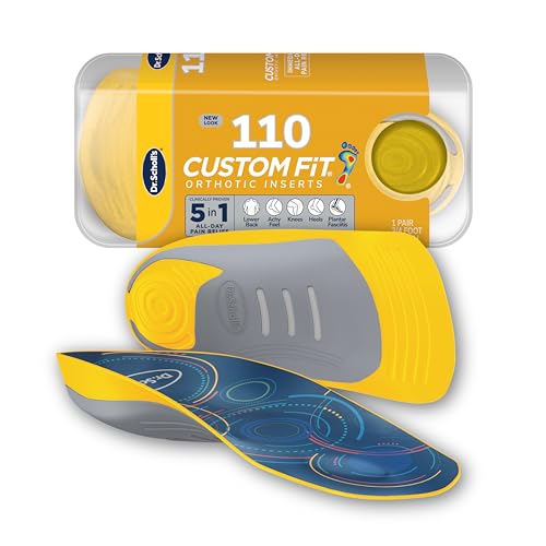 Dr. Scholl’s Custom Fit Orthotics 3/4 Length Inserts, CF 110, Customized for Your Foot & Arch, Immediate All-Day Pain Relief, Lower Back, Knee, Plantar Fascia, Heel, Insoles Fit Men & Womens Shoes