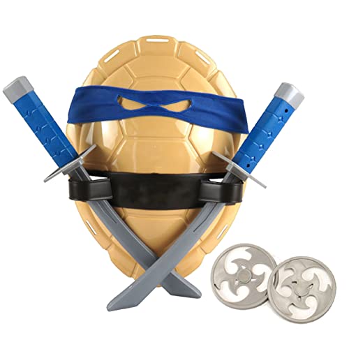 Aexfuma Turtle Shell for Kids Cosplay Halloween Cartoon Ninja Costume Party, Super Hero Cosplay Costume (Blue)