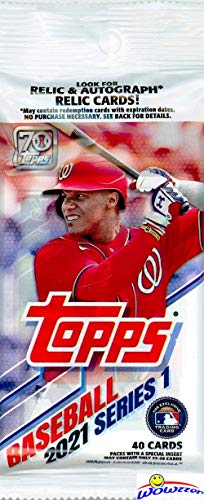 2021 Topps Series 1 MLB Baseball EXCLUSIVE HUGE Factory Sealed Retail JUMBO FAT PACK with 40 Cards! Loaded with Rookies & Cool Inserts! Look for Autos, Relics & Parallels! 70th Anniversary! WOWZZER!