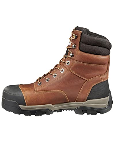 Carhartt mens 8' Energy Waterproof Composite Toe Cme8355 Industrial Boot, Peanut Oil Tan Leather, 12 US