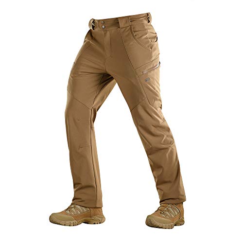 M-Tac Winter Tactical Pants for Men Softshell Insulated Fleece Lined Cargo Pants (Coyote, S)
