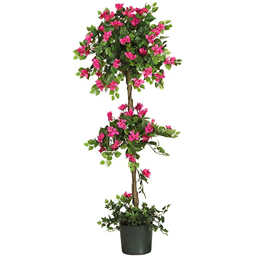 Nearly Natural 5228 Mini Bougainvillea Topiary Beauty, 5-Feet,9' x 9' x 62.5' , Green