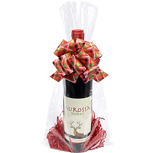 Morepack 8x16 Inches Cellophane Bags,100Pieces Clear Cellophane Gift Bags for Wine Bottles