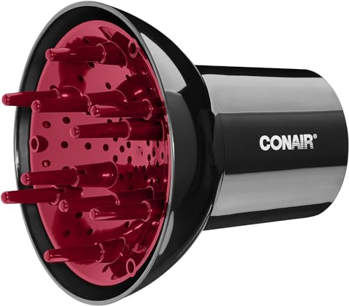 Conair Volumizing Universal Hair Diffuser, Adjustable Hair Dryer Attachment for Frizz-Free Curls to Fit Hair Dryer Nozzles from 1.75” to 2.3”