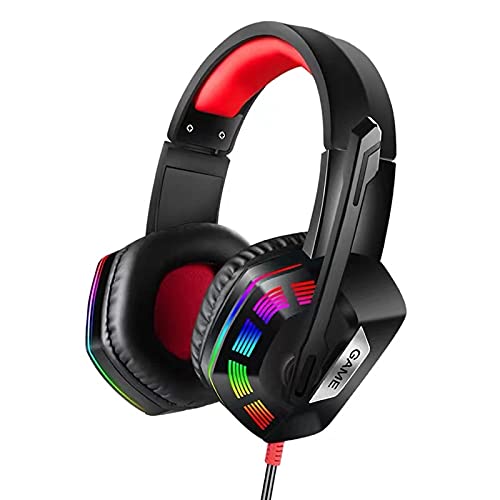 AOOF M1 Game Competition Headset Wired Light-Emitting Headset Anti Noise subwoofer Computer Headset 红黑色