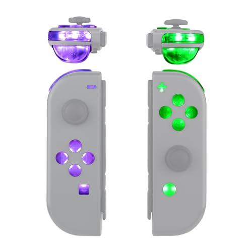 eXtremeRate 7 Colors 9 Modes NS Joycon DFS LED Kit for Nintendo Switch, Multi-Colors Luminated ABXY Trigger Face Buttons for Nintendo Switch & Switch OLED Model Joy-Con - JoyCon NOT Included