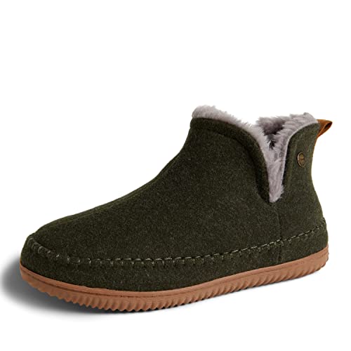 Dearfoams Alpine Men's Brixen Indoor/Outdoor Memory Foam Boot Slipper Ankle, Loden, 9-10
