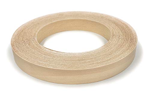 Edge Supply Birch 3/4' X 50' Roll, Wood Veneer Edge Banding Preglued, Iron on with Hot Melt Adhesive, Flexible Wood Tape Sanded to Perfection. Easy Application, Made in USA.