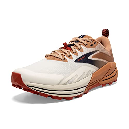 Brooks Men's Cascadia 16 Trail Running Shoe - White/Biscuit/Rooibos - 10.5 Medium