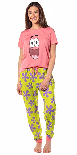 Nickelodeon Womens' SpongeBob SquarePants Patrick Star Sleep Pajama Set (Small) Multicolored