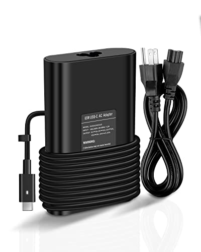 65W Dell Laptop Charger USB C Charger for Dell XPS 13 9350 9380 9370 9360, Dell Latitude 5420 5520 7420 7410 7370, Dell XPS 12 9250 Series Dell USB-C Laptop Charger