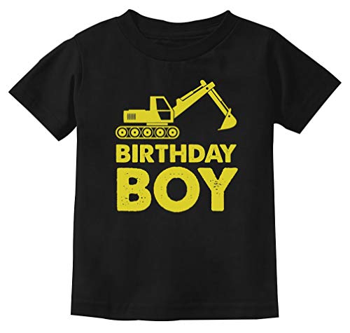 Birthday Boy Shirt Tractor Construction Party Toddler & Youth Boys Kids T-Shirt 3T Black