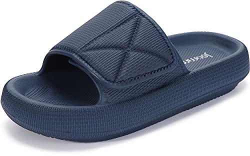 Joomra Mens Slippers Slides Cushion for Women Recovery Navy Blue Foam Shower Antislip Adjustable Pool Beach Spa House Garden Pillow Sandals for Ladies Male Chanclas para Mujer