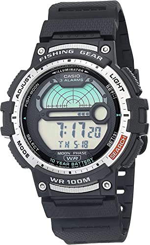 Casio Men's Fishing Timer Quartz Watch with Resin Strap, Black, 24.1 (Model: WS-1200H-1AVCF)