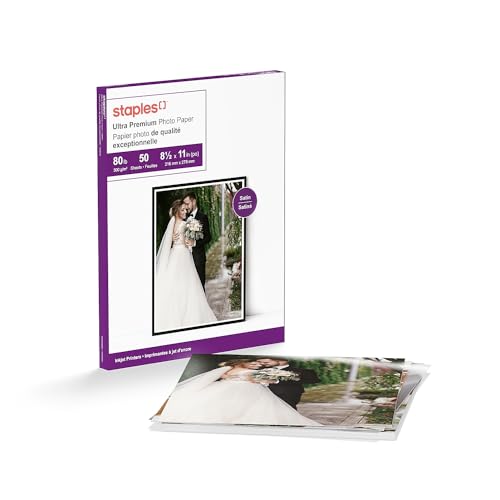 Staples 564118 Supreme Satin Photo Paper 8.5-Inch X 11-Inch 50/Pack (19893-Cc)