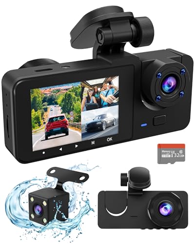 Dash Cam Front and Rear, 4K/2.5K Full UHD Dash Cam for Cars,Car Camera with Free 32GB SD Card,Built-in Super Night Vision, Loop Recording,WDR,G-Sensor,24H Parking Monitor