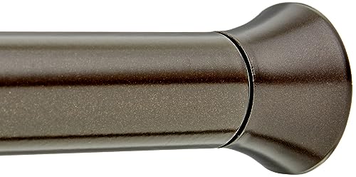 Amazon Basics Tension Curtain Rod, Adjustable Length, 24-36', Classic Finial, Bronze