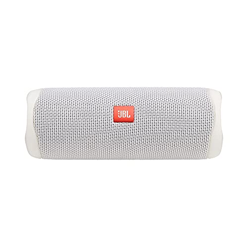 JBL FLIP 5, Waterproof Portable Bluetooth Speaker, White, 3.6 x 3.6 x 8.5