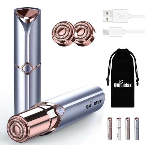 Facial Hair Removal for Women(as seen on tv),Painless Hair Shaver Rechargeable,2 x Replacement Heads Included, Lady Face Electric Razor for Lip, Chin,arms,The Best Female Mustache Remover