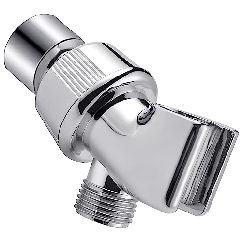 Shower Arm Holder for Handheld Shower Head, Adjustable Mount Bracket, Shower arm Adapter with Swivel Ball, 1/2-Inch, Chrome, 0.5