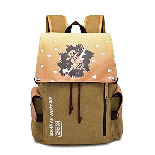 Lukvuzo Japanese Anime Backpacks Canvas Shoulders bag 3D Print Daypack Backpack Laptops Back Pack for Anime Fans, Yellow