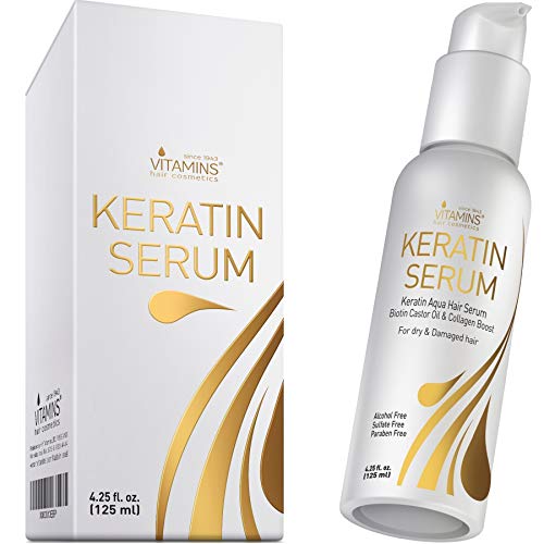 Vitamins Keratin Protein Hair Serum - Anti Frizz Control Hair Oil Repair Treatment - Hair Gloss Shine with Heat Protectant for Frizzy Dry Damaged Hair