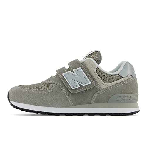 New Balance Boy's 574 Core Hook and Loop Sneaker, Grey/White, 13 Little Kid