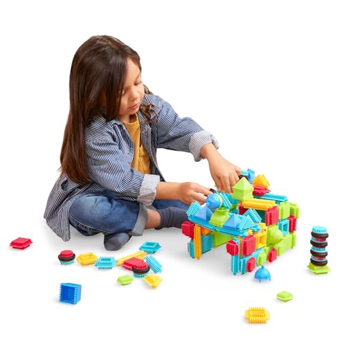 Battat- Bristle Blocks- STEM Interlocking Building Blocks- 112 pc Playset- Developmental Toys for Toddlers & Kid- Basic Builder Set- 2 Years +