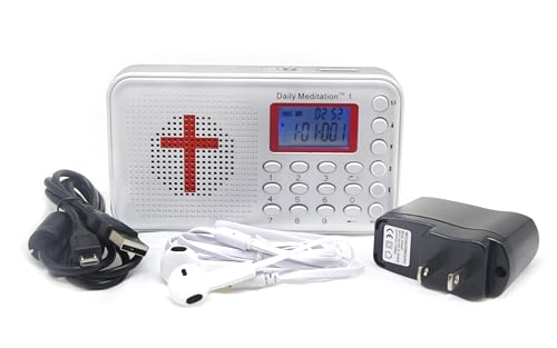 Daily Meditation 1 KJV Non Dramatized Audio Bible Player - King James Version Electronic Bible (with Rechargeable Battery, Charger, Ear Buds and Built-in Speaker)