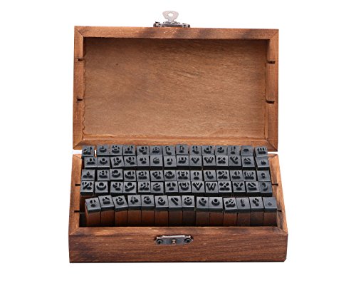 Rubber Stamp Letters Alphabets, Dedoot 70 pcs Alphabet Mini Stamps for Pottery Vintage Wooden Number and Letter Symbol for Clay Crafts, Card Making, Kids Painting