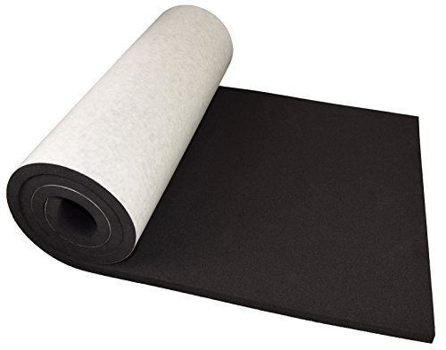 XCEL Extra Large Marine Foam Rolls Sheets with Adhesive Closed Cell Foam Padding Neoprene Foam Cosplay Easy Cut - Various Sizes (60' x 16' x 1/2' (1 Pack), Black, 1)