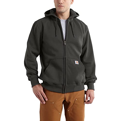 Carhartt Men's Rain Defender Paxton Heavyweight Hooded Zip Front Sweatshirt, Peat, X-Large
