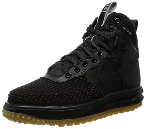 Nike Mens Lunar Force 1 Duckboot Black/Metallic Silver Leather Size 11