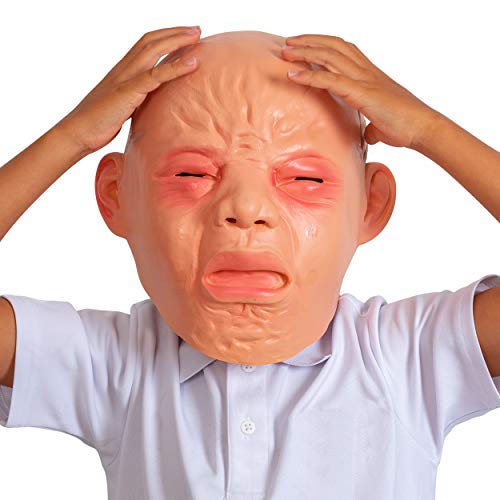 Skeleteen Crying Baby Costume Mask - Angry Crybaby Funny Lifelike Rubber Face Mask Accessories for Costumes for Adults and Children