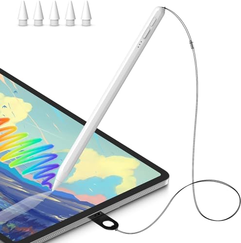 Stylus Pens for iPad 9th 10th Generation,10mins Fast Charging Palm Rejection & Anti Lost Lanyard ipad Pen Apple iPad Pencil for iPad 6-10, iPad Air 3rd/4th/5th, iPad Mini 5/6th iPad Pro 11'/12.9' M4