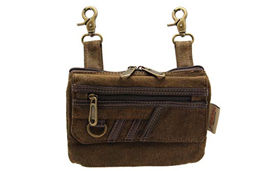 Juzar Tapal Collection Bikers Jeans Loop Hang Bag Canvas Purse Smart Phone Case Crossbody Bag Black, Brown (Khaki 52LB)